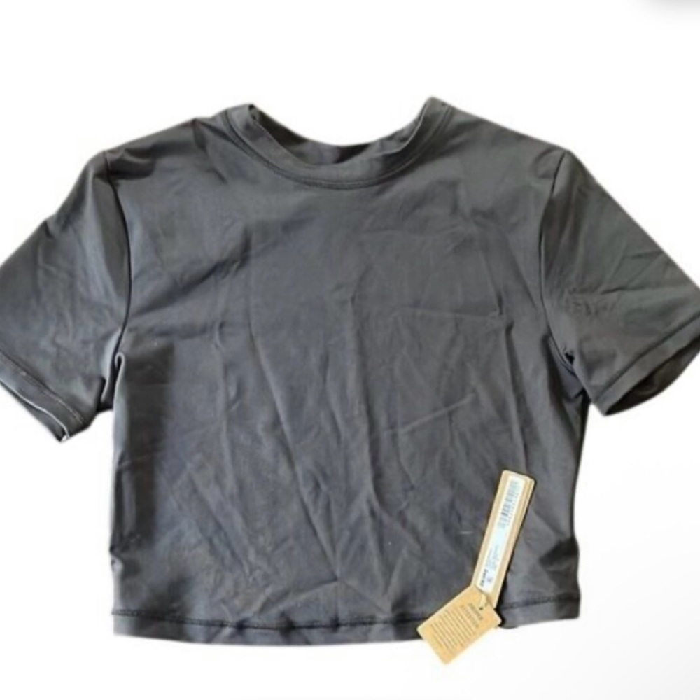 SKIMS Charcoal Crop Top Small Nylon